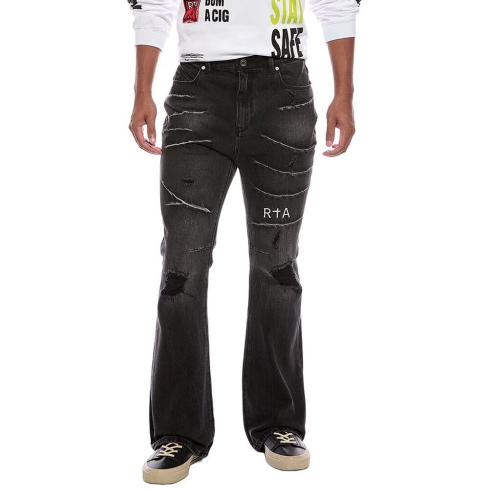Rta Mens Mael Flare Jean, Black